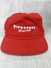 Vintage NEW 80s Firestone Racing Strap Back Large Rope Hat NASCAR Indy
