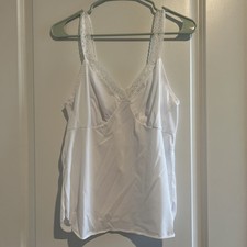 Shadowline White Camisole 38 Lace Trim EUC