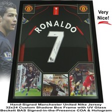 Cristiano Ronaldo Autographed Manchester United Nike Jersey Framed w/ BAS COA