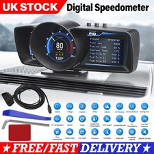 Smart Car OBD2+GPS Gauge HUD Head-Up Digital Display Speedometer Turbo RPM Alarm