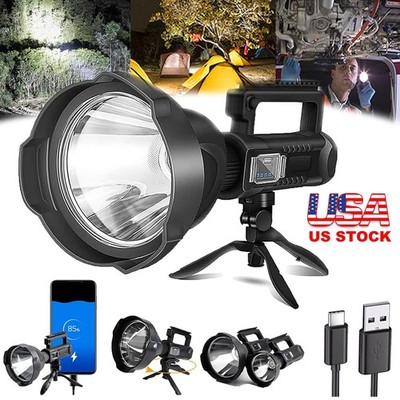 Super Bright LED Searchlight Portable Rechargeable Spotlight Handheld Flashlight