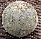 1864-S Seated Liberty Silver Half Dollar Rare Key Civil War Date F/VF