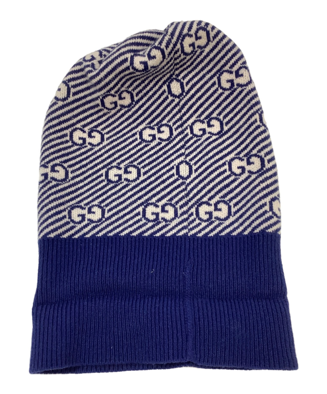 Gucci Knit Beanie Cap GG Blue White Women Authentic thumbnail 16