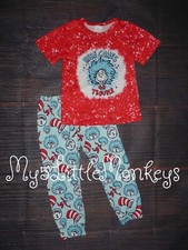 NEW Dr Seuss Thing Here Comes Trouble Boys Boutique Outfit