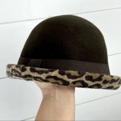 Daniele Meucci 100% Wool Leopard Italy Bowler Hat