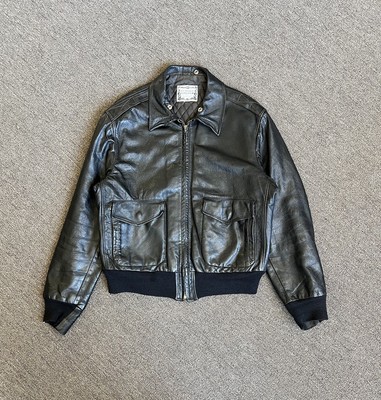 VINTAGE LEATHER JACKET A-2 BLACK