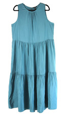NEW Eileen Fisher Washed Silk Tiered Dress Size L D7599