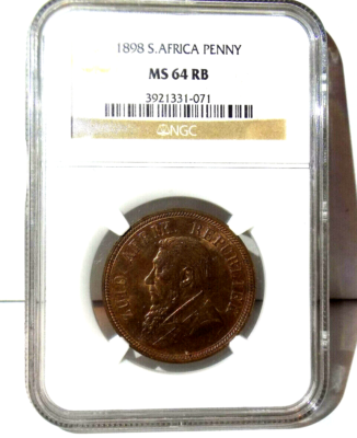 1898 S. AFRICA PENNY Zuid Afrik Rep. South African NGC MS64 MS 64