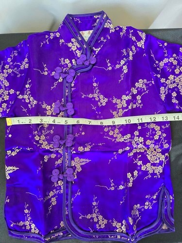 Chinese Tang Outfit Purple Children/Girls Size 8 Polyester Traditional Costume - Picture 9 of 9