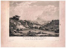 Castro Giovanni Enna Sicily Lake Proserpine etching Saint Non - 1781