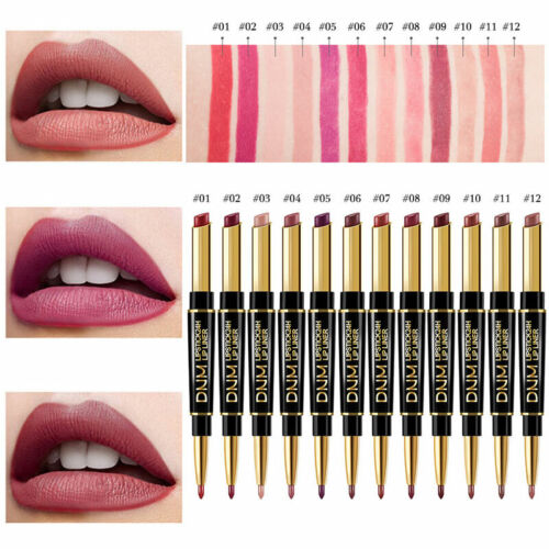 Double End Women Lipstick Matte Lip Liner Pencil Waterproof Long Lasting Makeup - Picture 1 of 24