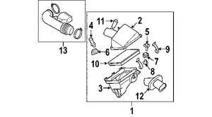NISSAN OEM Air Cleaner Intake-Cover Clip 165987S000