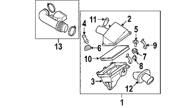 NISSAN OEM Air Cleaner Intake-Cover Clip 165987S000