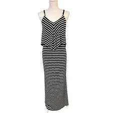 Mossimo Womens Striped Maxi Dress Size S Coastal Vacation Resort Sundress Casual