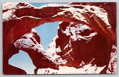 Postcard Double Arch Rock Arches National Monument Moab Utah UT