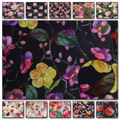OXFORD Mat mit Blumen Motiv Outdoorstoff Meterware Bezugsstoff Wasserdicht