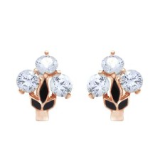 14K Rose Gold Plated Silver Cubic Zirconia Hoop Earrings With Lever Back 109.44
