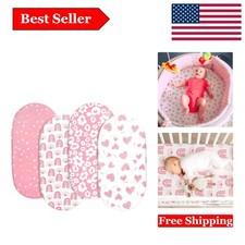 Breathable Floral 4-Pack Bassinet Sheets