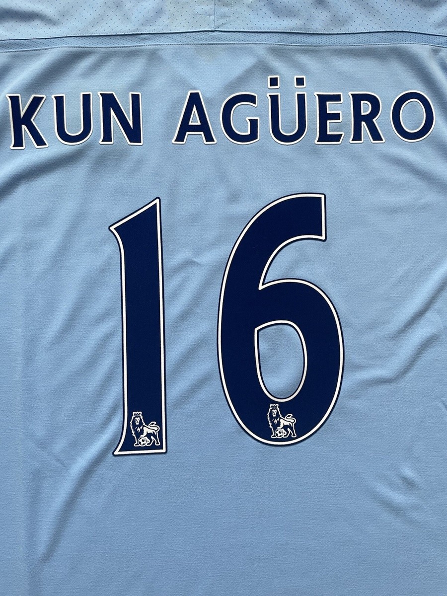 マンチェスターシティ　アンブロ　2011 12ユニフォーム　アグエロ　16 2011/12 Manchester City Home Jersey #16 Kun Aguero 56/ 4XL