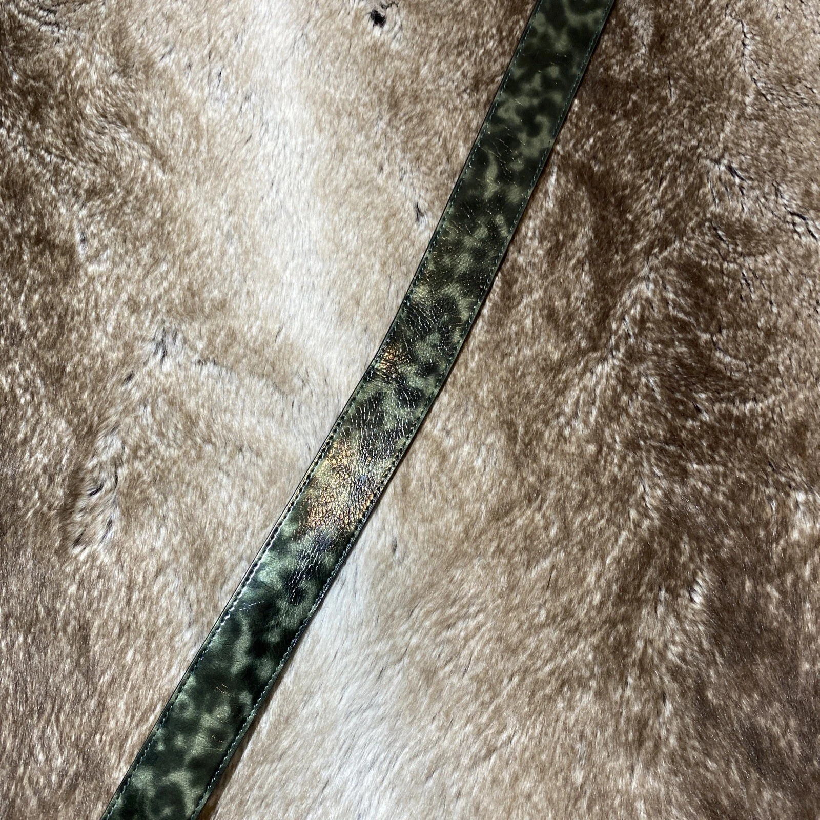 Cintura Tory Burch da uomo verde S nero lucido pelle motivo oro rosa fibbia logo