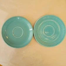 2 Fiesta Homer Laughlin Fiesta Ware 6 Inch Saucers Light Blue 1 Signed Little f