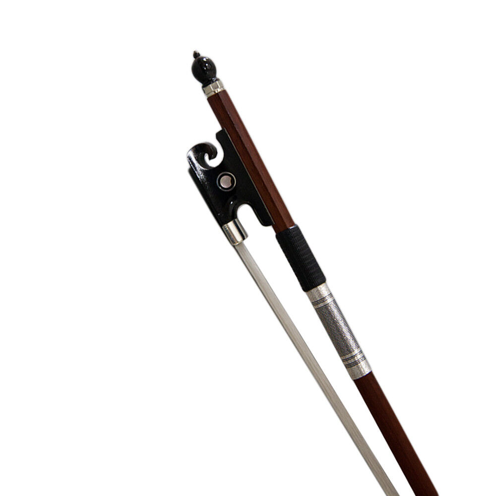 New Hi Quality 44 Violin Bow Brazilwood Ox Horn Frog Abalone Sil