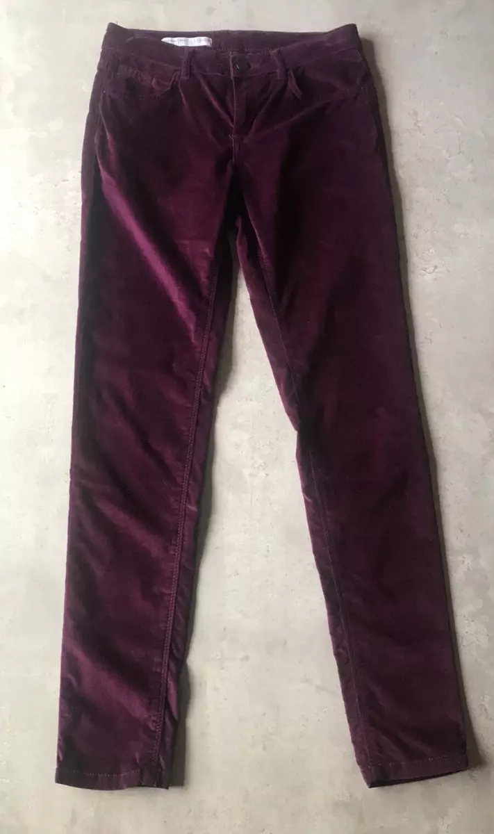 Jigsaw Trousers Womens Richmond Claret Skinny Velvet Jeans Size W