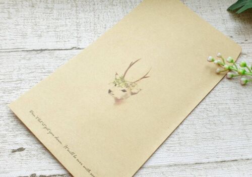 5 Pieces/lot Kraft Mini Paper Envelope - Deer Pattern - Letter Stationery Paper  - 第 1/1 張圖片