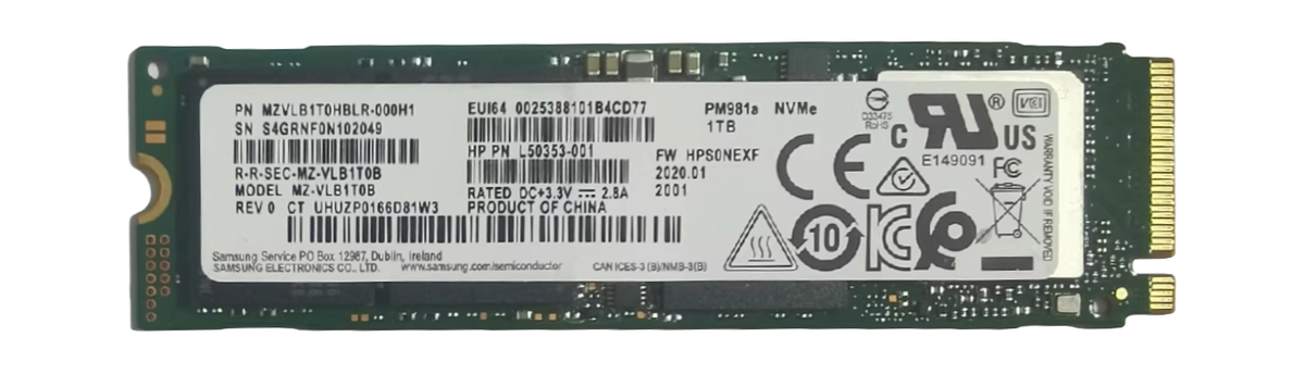 M.2 NVMe SSD 5個セット　256GB/ PM981a Samsung PM981A SSD M.2 256GB 512GB 1TB 2TB nvme pcie 3.0x3