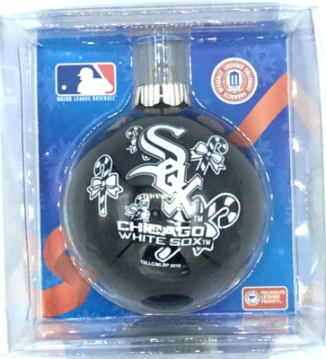 4 PACK CHICAGO WHITE SOX 3'' GLASS BALL XMAS CHRISTMAS ORNAMENTS FREE SHIP