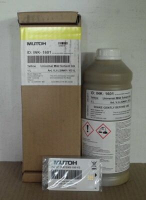 Mutoh Tinte ink 1601 Universal Mild Solvent Ink yellow VJ-LSINK1-YE1L  2018 OVP