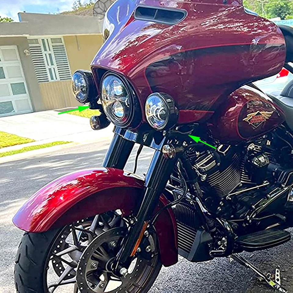 Auxiliary Spot Fog Turn signal Light Bracket For Harley Electra Glide 1997-2016 Foto 3 de 4