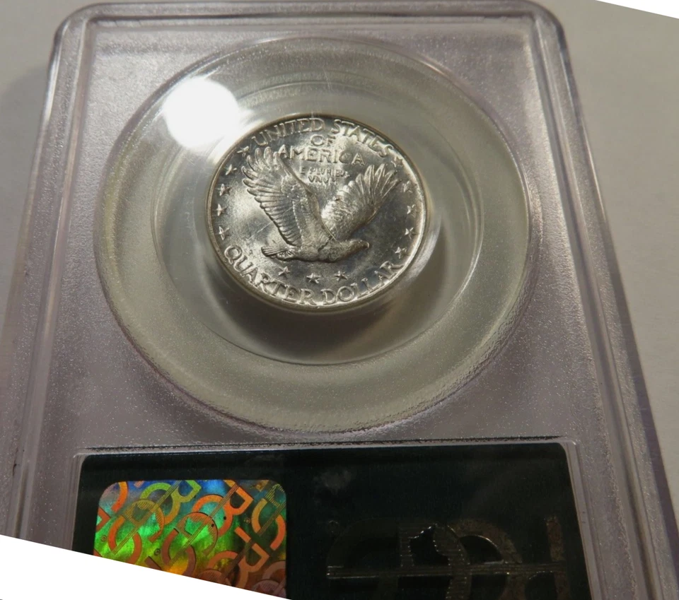 :1926-D 25C STANDING LIBERTY QUARTER CHOICE PCGS MS64 BLAST WHITE RAREZA R2 Foto 2 de 2