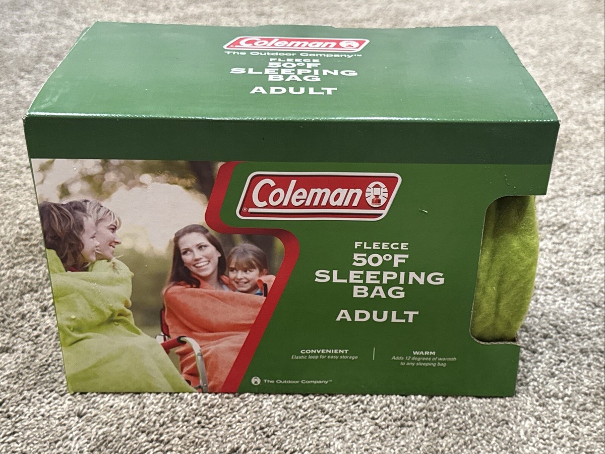 アウトドア寝具 Coleman ADVENTURE FLEECE SLEEPING BAG Coleman Green 50°F Fleece Sleeping Bag / Sleeping Bag Liner - New