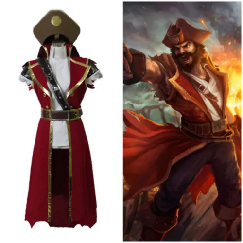 Gangplank von LOL Cosplay Kostüm mit Handschuhen Customize - Bild 1 von 4