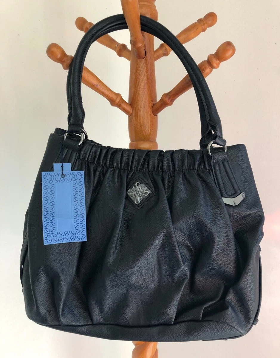 SIMPLY VERA WANG BLACK REIMS SHOPPER PURSE FAUX LEATHER NWT