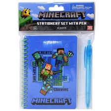 Minecraft Spiral Notebook with Pen