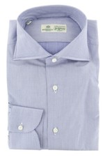 Luigi Borrelli Blue Other Cotton Shirt - Slim - 15.75/40 - 230