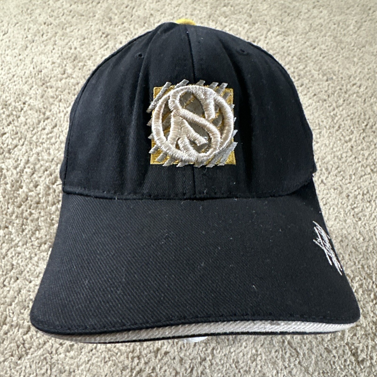 Stussy Hat Cap Mens Black L-XL Fitted Stretch NYC S Logo Hip Hop