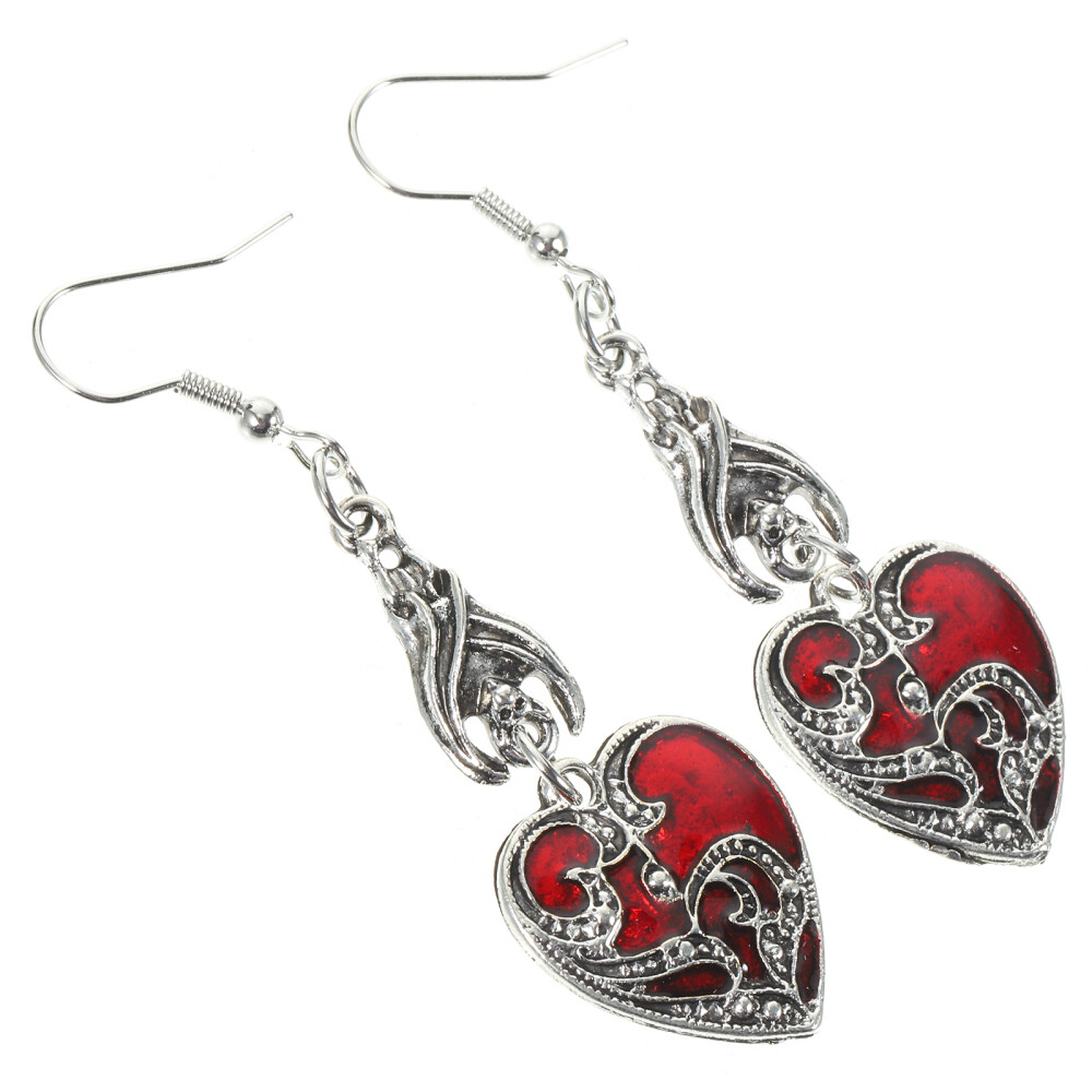 1 Par de Pendientes Corazón Joyería Halloween Pendientes Corazón Colgante