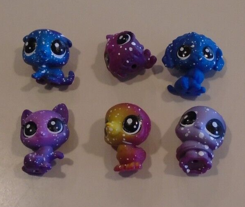 Littlest Pet Shop LPS Teeniest Tiniest Lot S ~ 6 Cosmic Speckled Pets - Picture 1 of 2