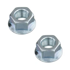 Bicycle Bike Fixed Flange Hub Axle Nut - 3/8" x 26T - Chrome - Set of 2