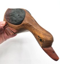 VTG Hand Carved Wood Duck Goose Mantle Decoy Shelf Cottagecore Farmhouse Decor