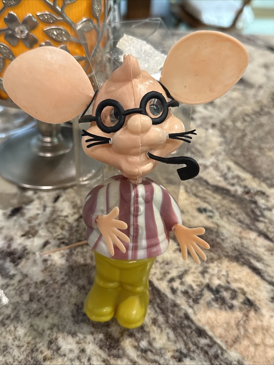7” Topo Gigio Pipe Glasses Yellow Pants & Barber Shirt Mouse Toy