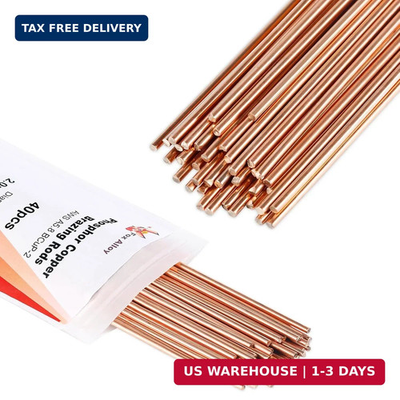 #ad 40pcs Phos Copper Brazing Rods BCuP 2 1 2 LB Diameter 5 64quot; Air Self Fluxing Wel $29.25