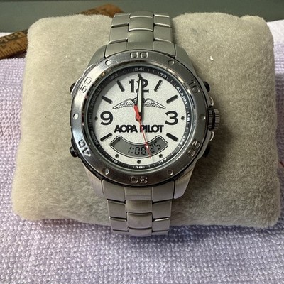 Mens Timex Expedition 930 Indiglo Stainless Steel Analog Digital Watch L6