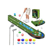 Upgraded Golf Putting Mat Indoor for kids - Golf Game Set with LED Balls, Glo...