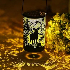 Solar Lantern Outdoor Waterproof Deer Garden Decor Birthday Gifts Hanging Lights