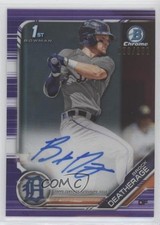 2019 Bowman Chrome Prospect Purple Refractor 53/250 Brock Deatherage Auto wx4