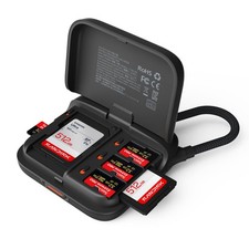 PGYTECH Mini SD Card Reader Case, 2-in-1 UHS-II 4.0/Micro Classic Black